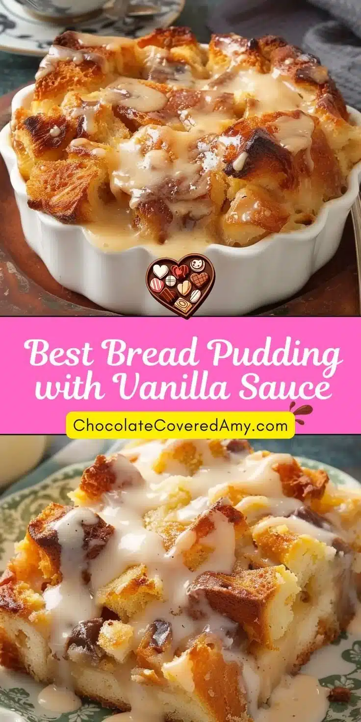 Best Bread Pudding with Vanilla Sauce