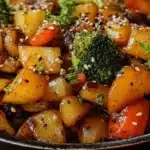 Easy sesame ginger vegetable skillet with vibrant veggies and zesty flavors