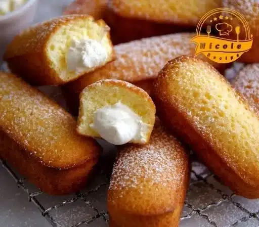 Delicious homemade Twinkies filled with creamy vanilla filling